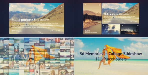 Videohive 3d Memories Collage Slideshow