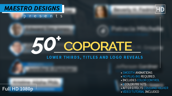 Videohive Coporate Lower Thirds Titles And Logos Pack 17002235