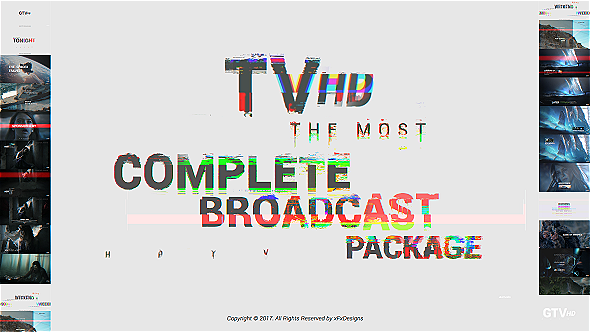 Videohive Glitch TV Complete Broadcast Graphics Package 20820835