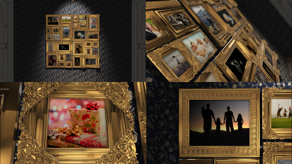 Videohive Golden Frames Photo Gallery Kit 18819937