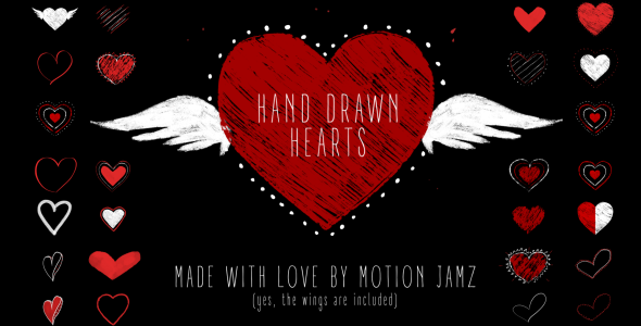 Videohive Hand Drawn Hearts 19250562