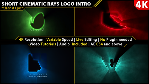 Videohive Short Cinematic Light Rays Logo Intro 18093220