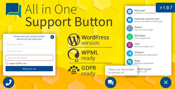 Codecanyon All in One Support Button 2.1.7 + Callback Request WordPress 22266189