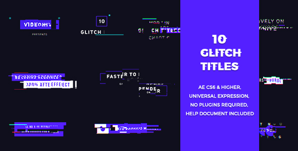 Videohive 10 Glitch Titles 20200473