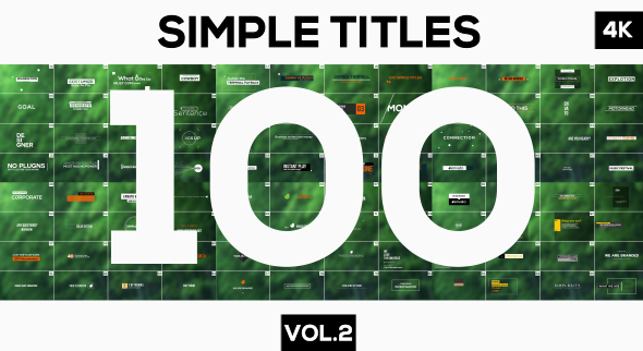 Videohive 100 Simple Titles and Lowerthirds Vol.2 15506926