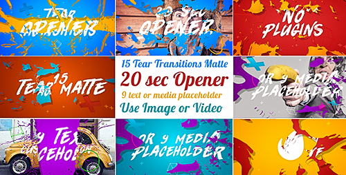 Videohive 15 Tear Transitions with Opener 20948501