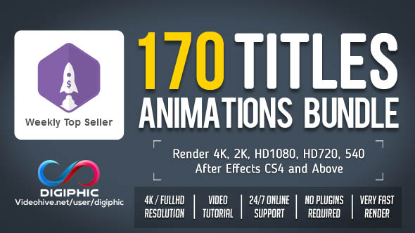 Videohive 170 Titles Animations Bundle 16931322