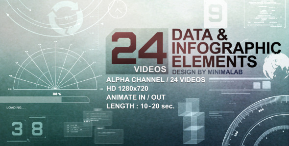 Videohive 24 Videos Data & Infographic Elements 719051