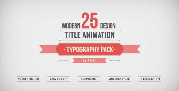 Videohive 25 Design Titles Animation - Typography Pack
