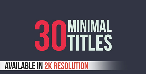 Videohive 30 Minimal Titles