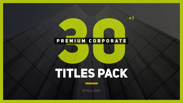 Videohive 30 Premium Corporate Titles Pack 18526683