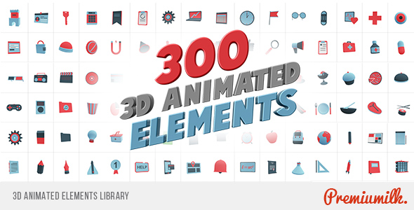 Videohive 3D Animated Elements Library 18734079