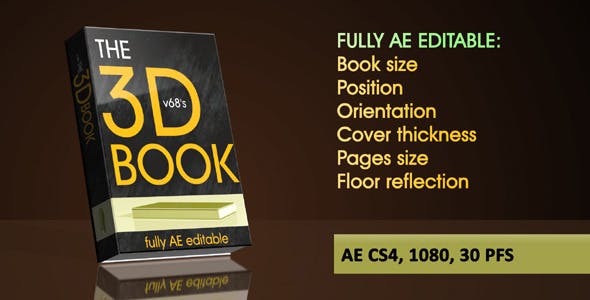 Videohive 3D Book on Reflecting Floor with Flipping Pages 4307578