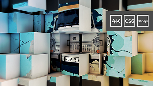 Videohive 3D Cubes Wall Display in 4K 21136123
