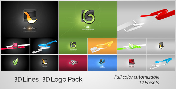 Videohive 3D Lines 3D Logo Pack 4410126