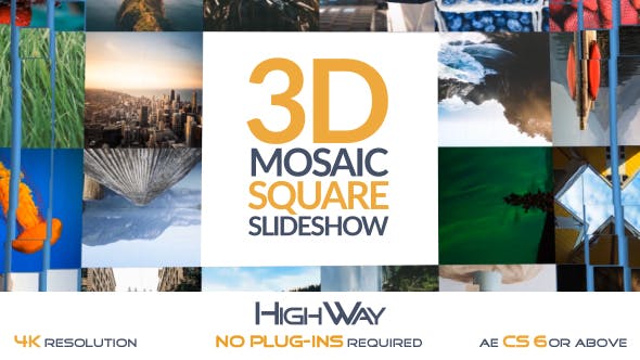 Videohive 3D Mosaic Square Slideshow 19412243