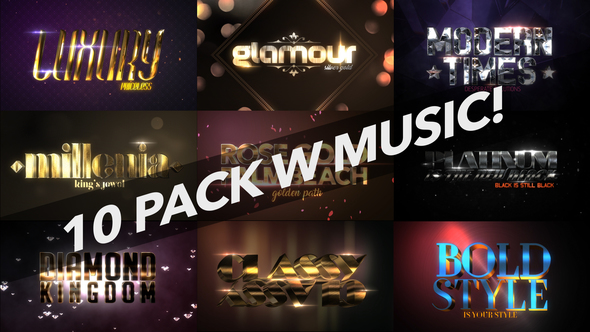 Videohive 4K Luxury 10 Logo Text Intro Pack 22031438