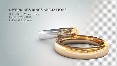 Videohive 6 3D Wedding Rings Animations 19774796