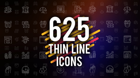 Videohive 625 Thin Line Icons 22973742