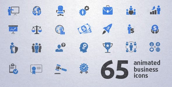Videohive 65 Animated Business Icons 5328927