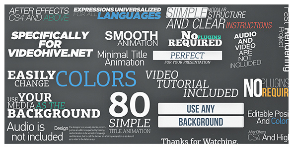 Videohive 80 Simple Title Animations 9256185