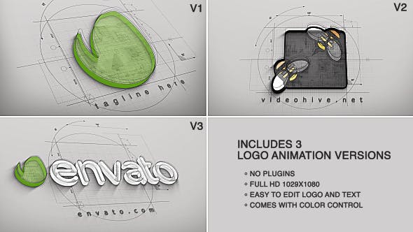 Videohive Architect Logo Reveal (3 versions) 9919777