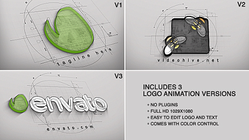 Videohive Architect Logo Reveal (3 versions)