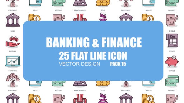 Videohive Banking And Finance - Flat Animation Icons 23381174