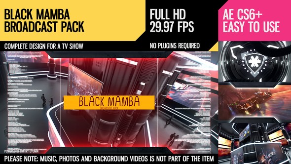 Videohive Black Mamba (Broadcast Pack) 14030520