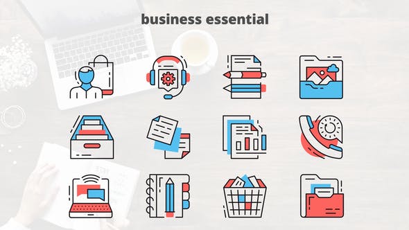 Videohive Business Essential - Thin Line Icons 23454667