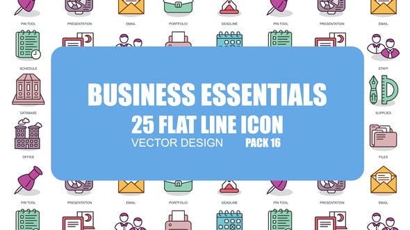 Videohive Business Essentials - Flat Animation Icons 23381202