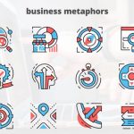 Videohive Business Metaphors – Thin Line Icons 23455661
