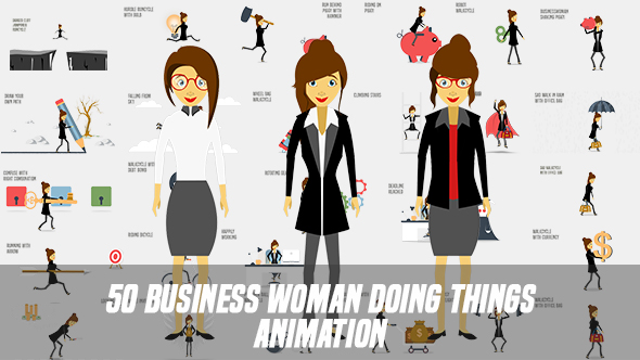 Videohive Business Woman Doing Things Animation 19853611