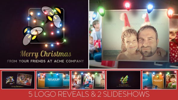 Videohive Christmas Lights Logo Slideshow 6261740
