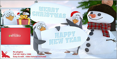 Videohive Christmas Penguins 9441586