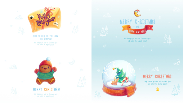Videohive Christmas and New Year Greeting Cards 22749899