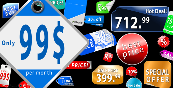 Videohive Collection of Sticker labels & Price tags130713