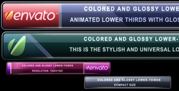 Videohive Colored and Glossy Lower-Thirds 248134