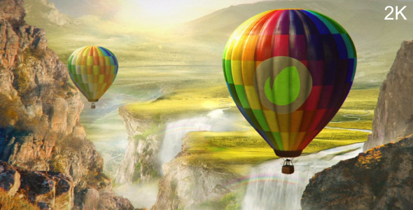 Videohive Colourful World Hot Air Balloon Logo