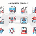 Videohive Computer Gaming - Thin Line Icons 23455739