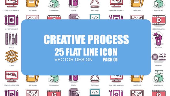 Videohive Creative Process - Flat Animation Icons 23370301