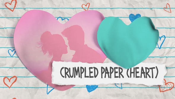 Videohive Crumpled Paper (Heart) 23307228