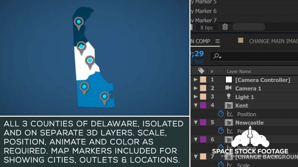 Videohive Delaware Map Kit 20875822