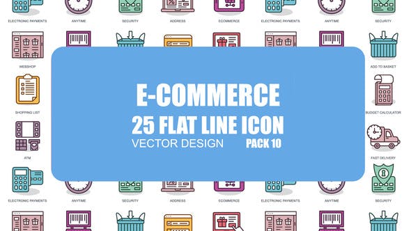 Videohive E-Commerce - Flat Animation Icons 23370422