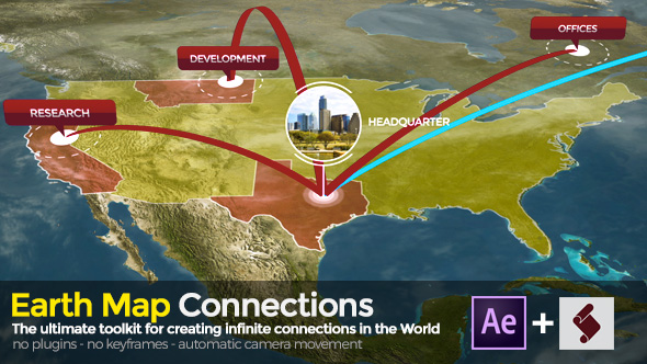 Videohive Earth Map Connections 20521238