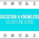 Videohive Education Knowledge - 50 Thin Line Icons 23172162