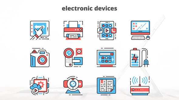 Videohive Electronic Devices – Thin Line Icons 23455759