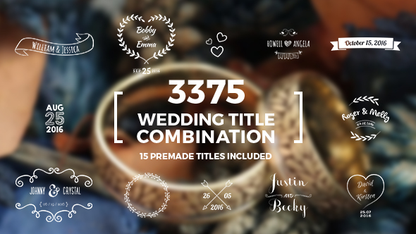 Videohive Elegant Wedding Title Combination Pack 14098344