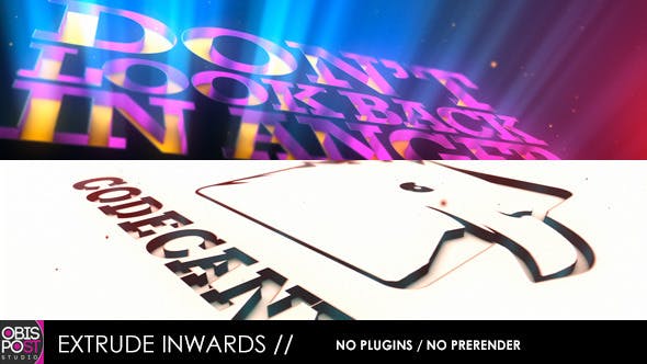 Videohive Extrude Inwards - for Logos and Texts 5450383