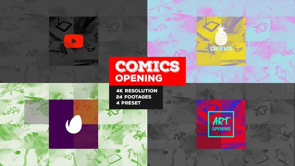 Videohive Fast Comics Opening Art Intro Kids Cartoon Tv Broadcast Intro Teens Youtube Channel Family Tales 22091637